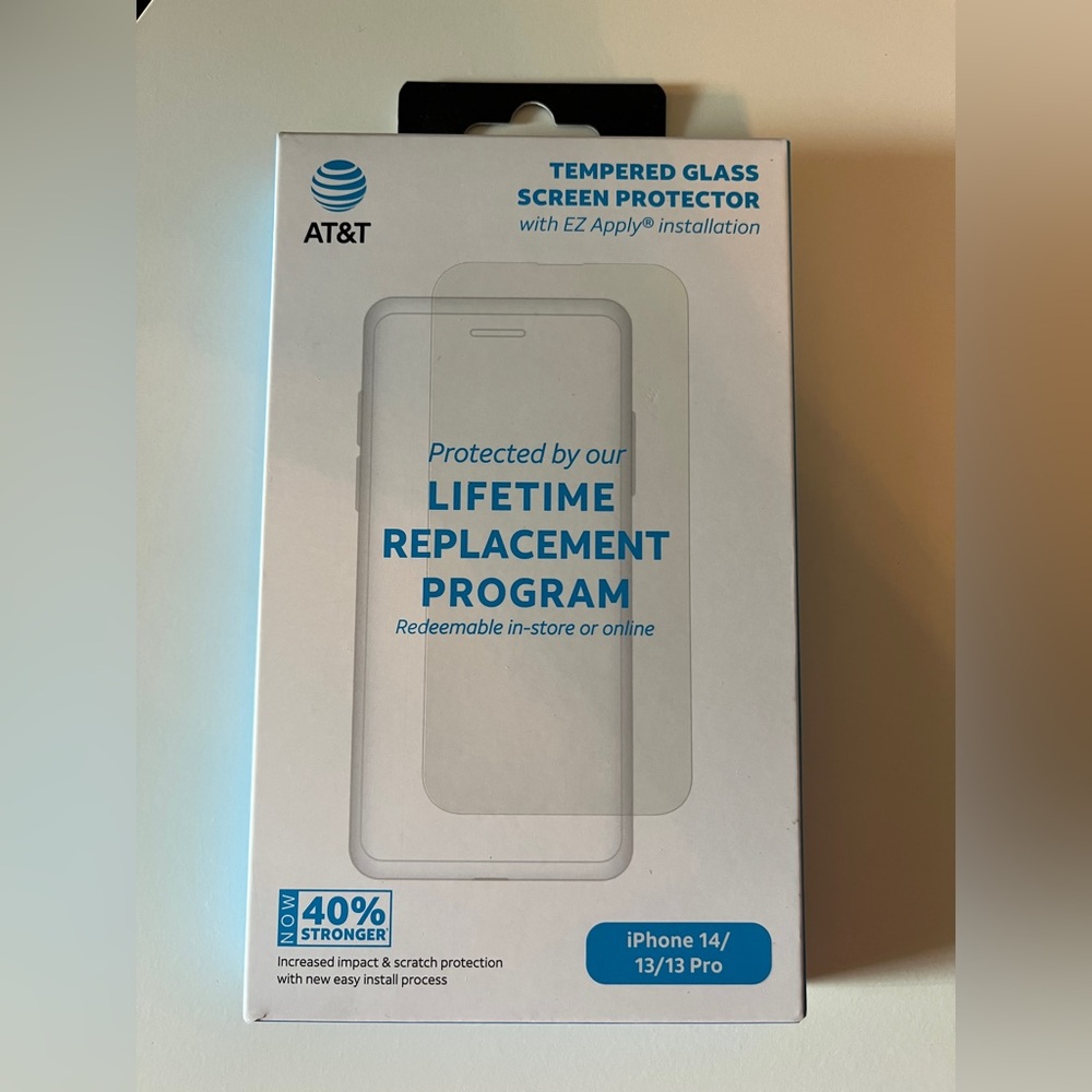 AT&T Tempered Glass Screen Protector for iPhone 14/13 - Clear